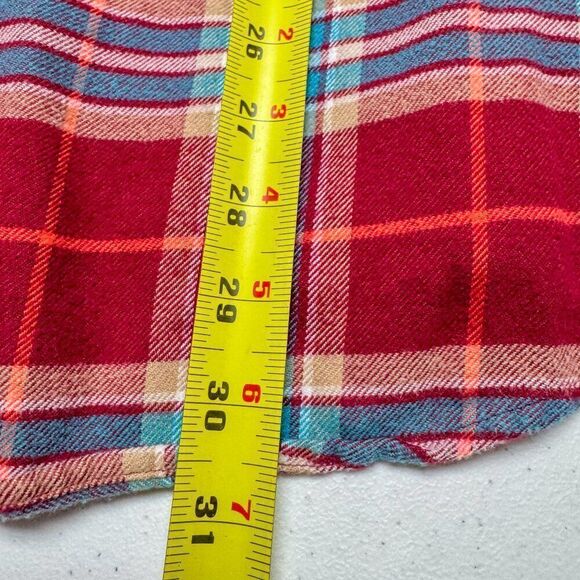 Lands End Flannel Shirt Mens XL Red Blue Flannel Casual Outdoor Camping Fishing - Picture 10 of 11